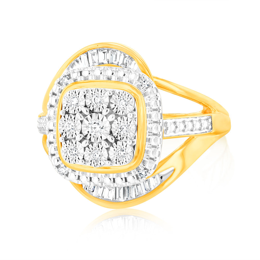 Luminesce Lab Grown 1/6 Carat Diamond Ring in 9ct Yellow Gold