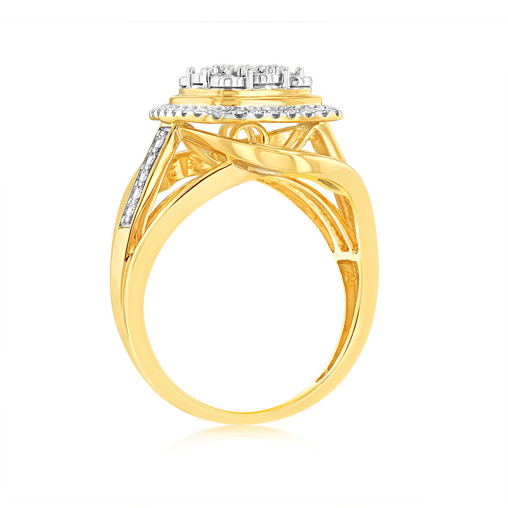 Luminesce Lab Grown 1/6 Carat Diamond Ring in 9ct Yellow Gold