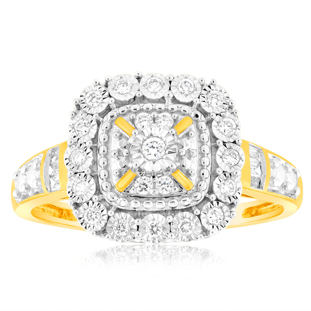 Luminesce Lab Grown 1/6 Carat Diamond Ring in 9ct Yellow Gold