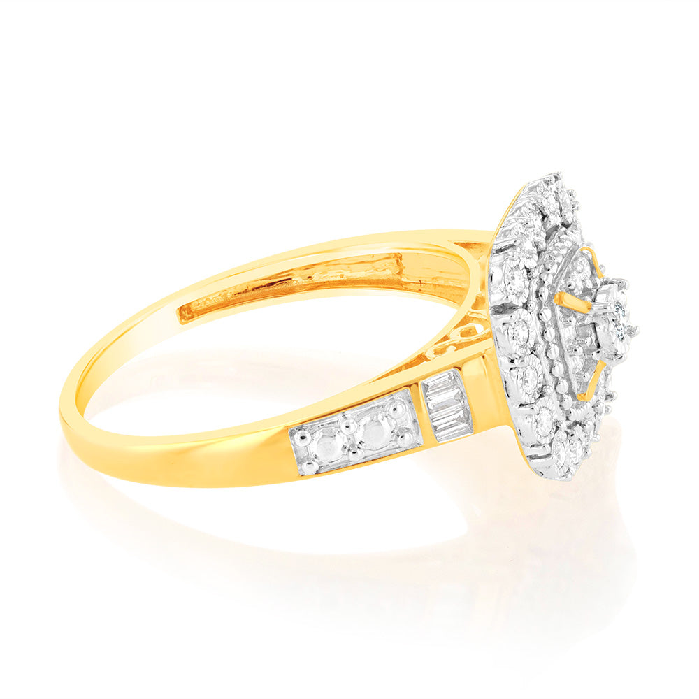 Luminesce Lab Grown 9ct Yellow Gold 1/6 Carat Diamond Ring