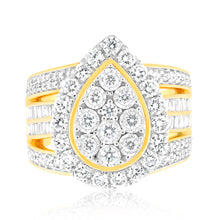 Load image into Gallery viewer, Luminesce Lab Grown 2 Carat Diamond Ring in 9ct Yellow Gold