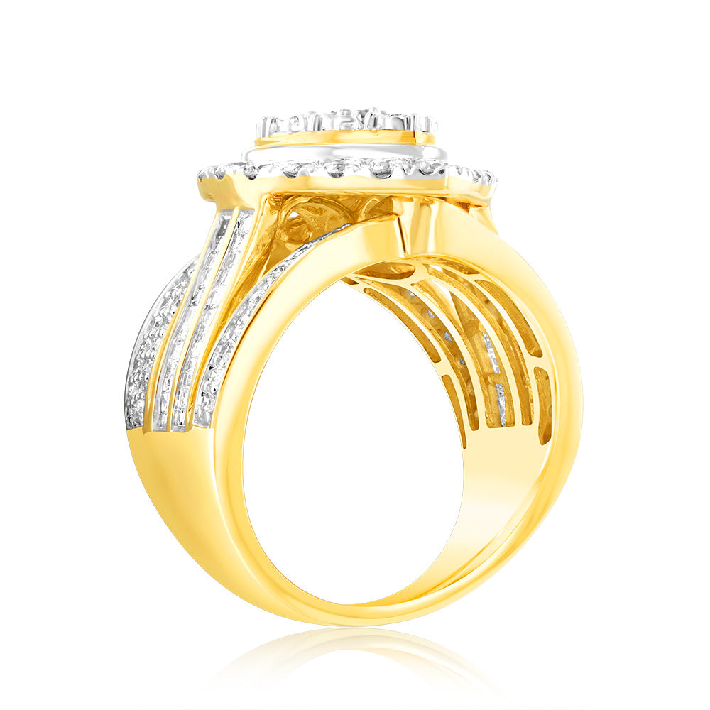 Luminesce Lab Grown 2 Carat Diamond Ring in 9ct Yellow Gold