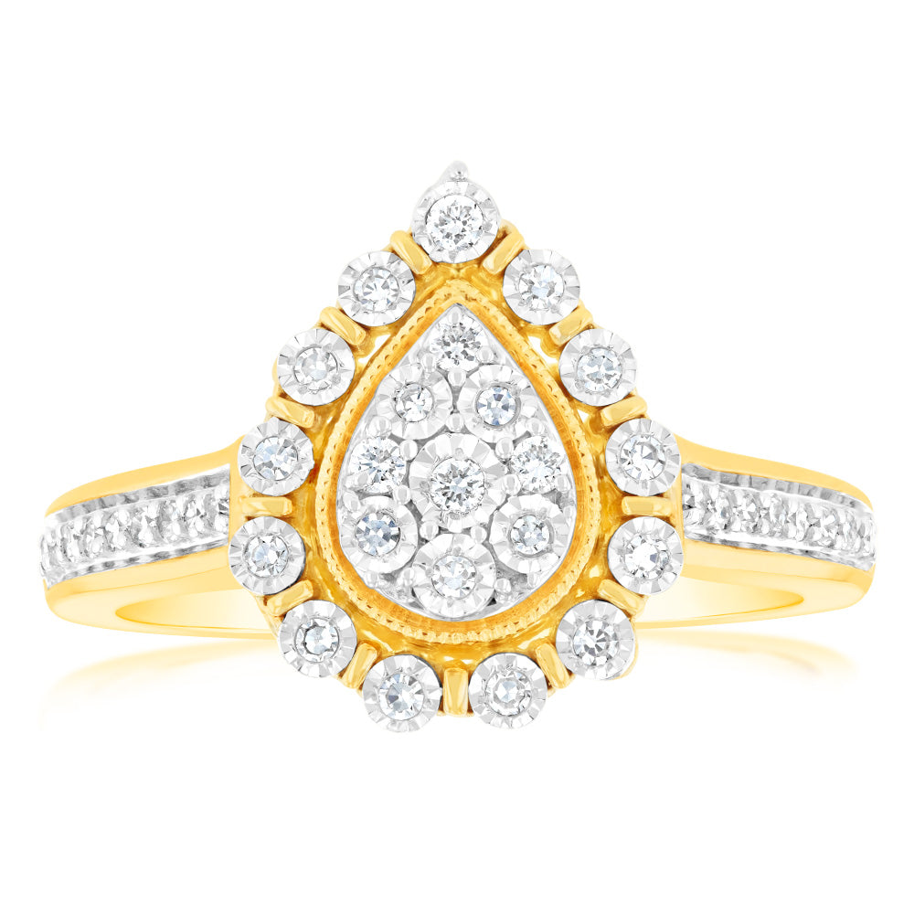 Luminesce Lab Grown 1/5 Carat Diamond Ring in 9ct Yellow Gold