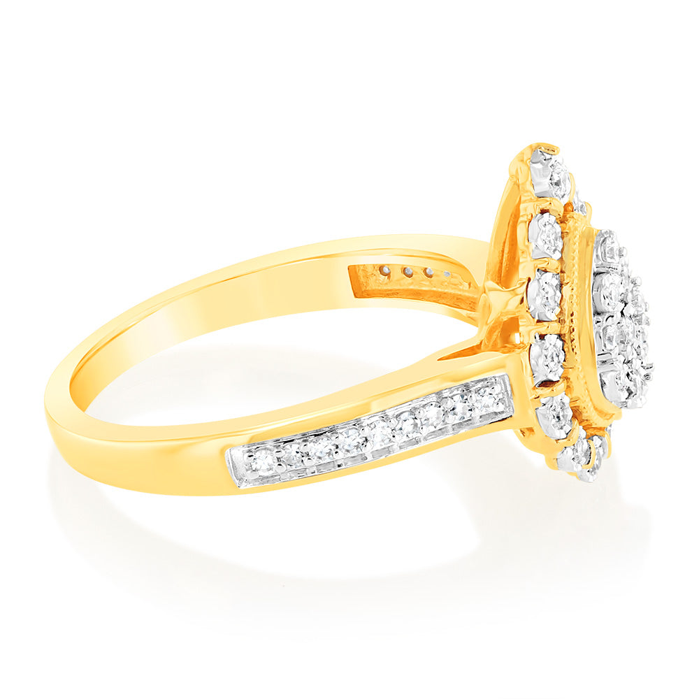 Luminesce Lab Grown 1/5 Carat Diamond Ring in 9ct Yellow Gold