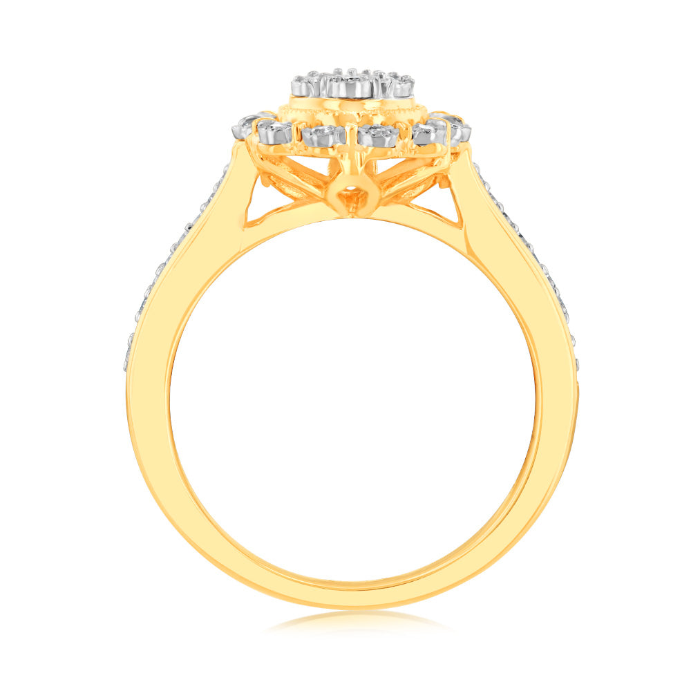 Luminesce Lab Grown 1/5 Carat Diamond Ring in 9ct Yellow Gold