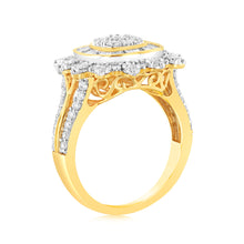 Load image into Gallery viewer, Luminesce Lab Grown 1 Carat Diamond Cushion Cluster Ring in 9ct Yellow Gold