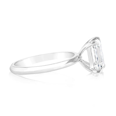 Luminesce Lab Grown Certified 2 Carat Diamond Emerald Cut Engagement Ring in 18ct White Gold