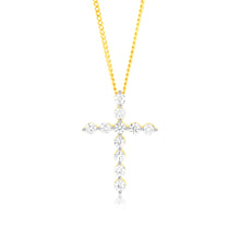 Load image into Gallery viewer, Luminesce Lab Grown 1/2 Carat Diamond Cross Pendant in 14ct Yellow Gold