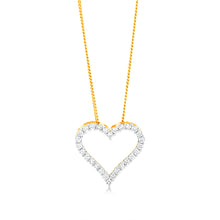 Load image into Gallery viewer, Luminesce Lab Grown 1/2 Carat Diamond Heart Pendant in 14ct Yellow Gold