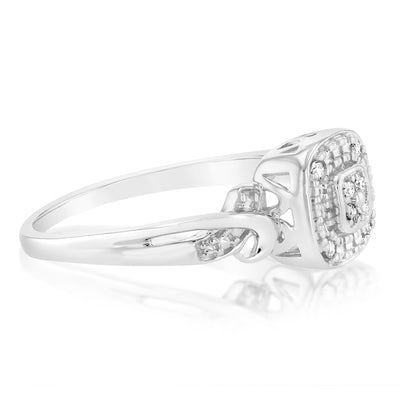 Luminesce Lab Grown 10 Diamonds Ring in Sterling Silver