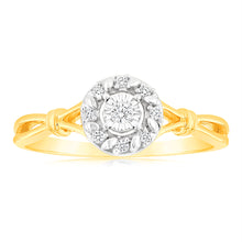 Load image into Gallery viewer, Luminesce Lab Grown 9ct Yellow Gold 9 Diamonds Ring