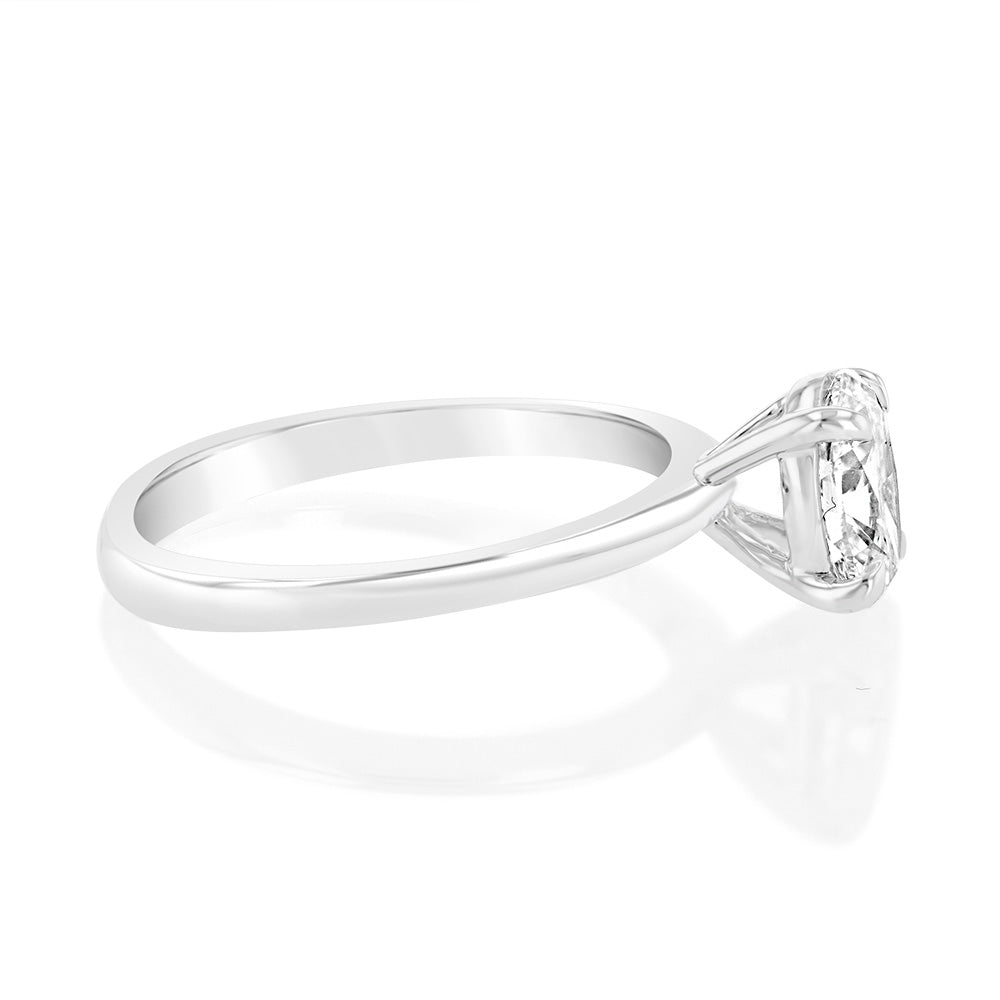 Luminesce Lab Grown 1 Carat Certified Oval Engagement Ring in 18ct White Gold