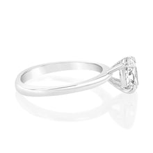 Load image into Gallery viewer, Luminesce Lab Grown 1 Carat Certified Oval Engagement Ring in 18ct White Gold