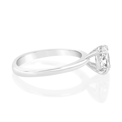 Luminesce Lab Grown 1 Carat Certified Oval Engagement Ring in 18ct White Gold