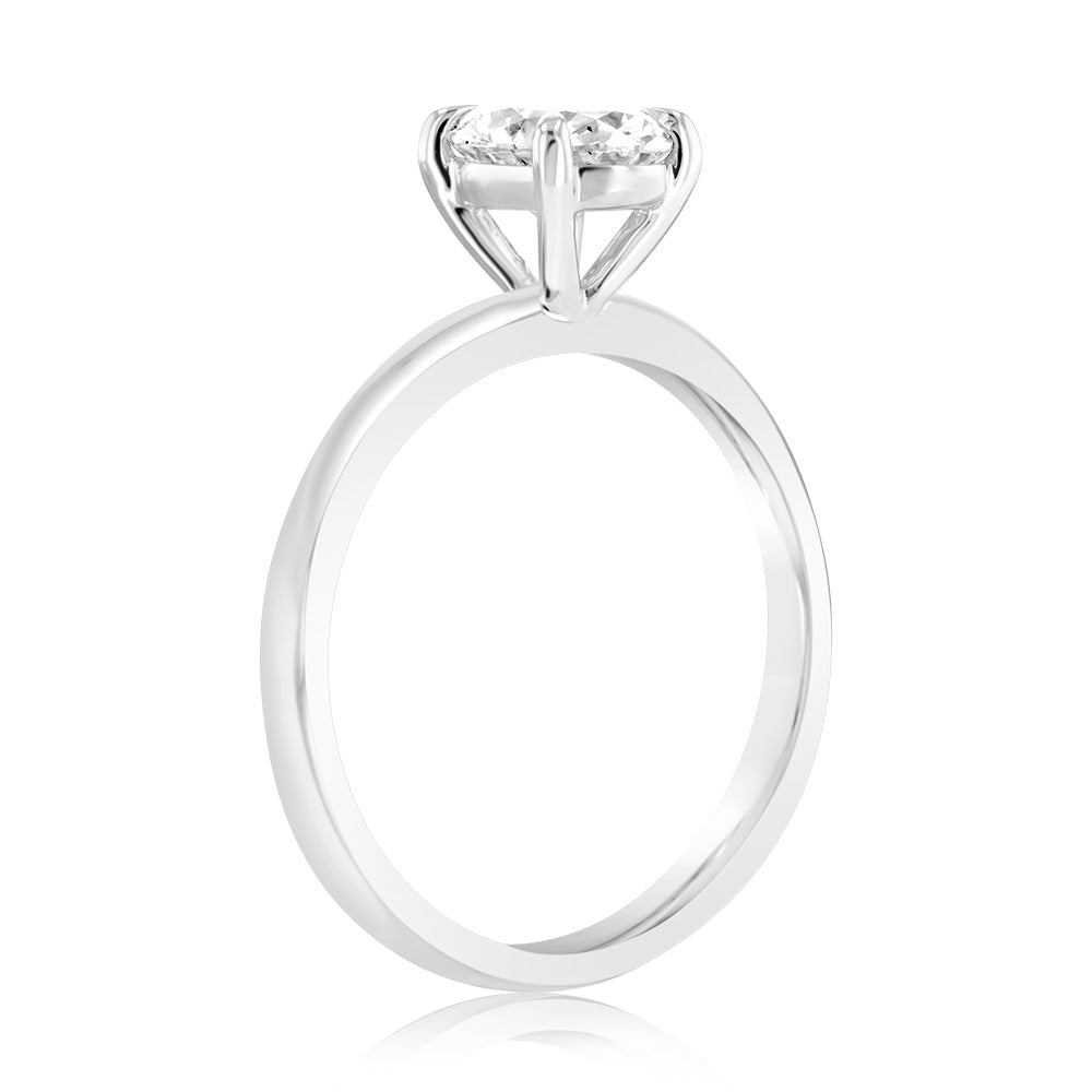 Luminesce Lab Grown 1 Carat Certified Oval Engagement Ring in 18ct White Gold