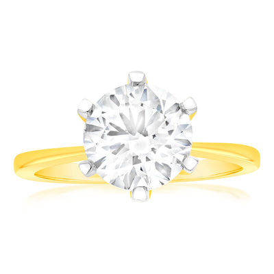 Luminesce Lab Grown 3 Carat Certified Engagement Ring in 18ct Yellow Gold