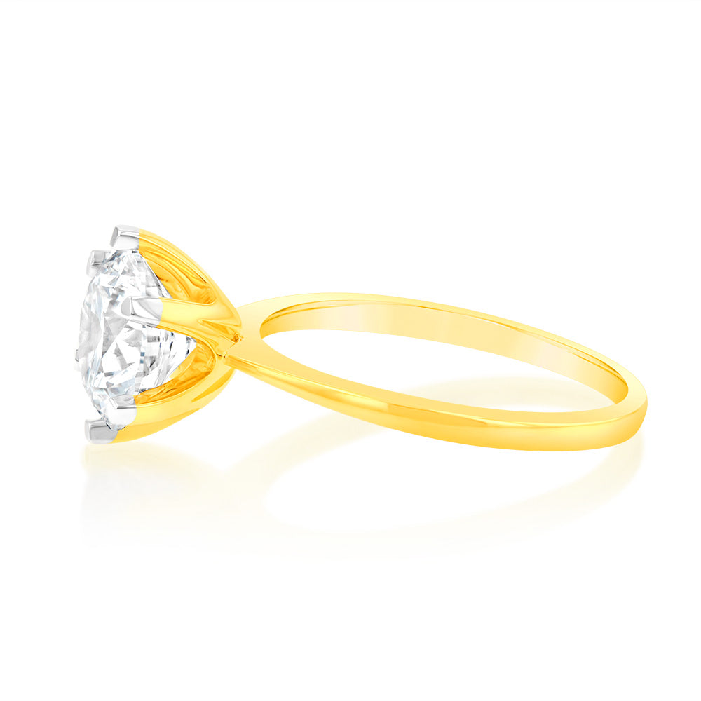 Luminesce Lab Grown 3 Carat Certified Engagement Ring in 18ct Yellow Gold