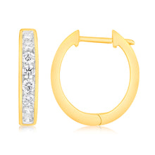 Load image into Gallery viewer, Luminesce Lab Grown 1 Carat Diamond Hoop Earrings in 9ct Yellow Gold