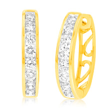 Load image into Gallery viewer, Luminesce Lab Grown 1 Carat Diamond Hoop Earrings in 9ct Yellow Gold