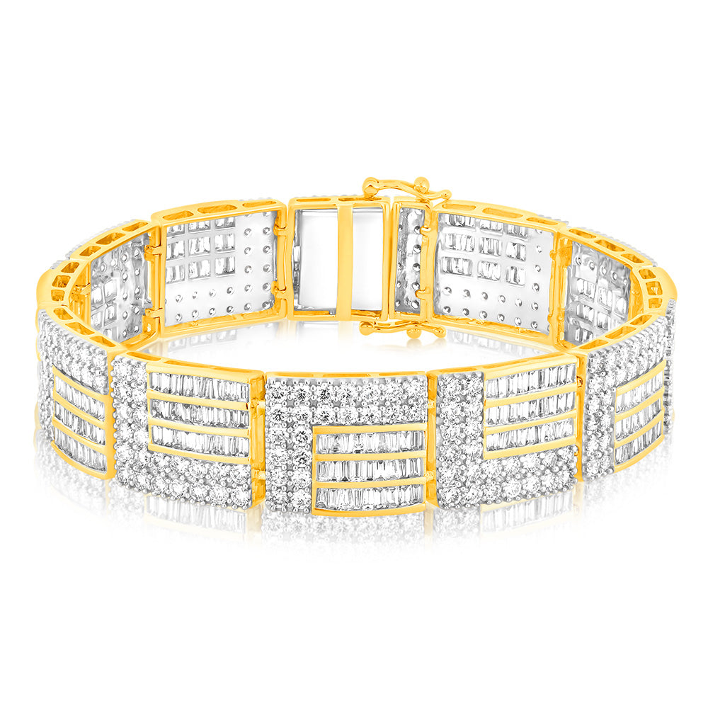 Luminesce Lab Grown 10.1 Carat Bracelet in 9ct Yellow Gold