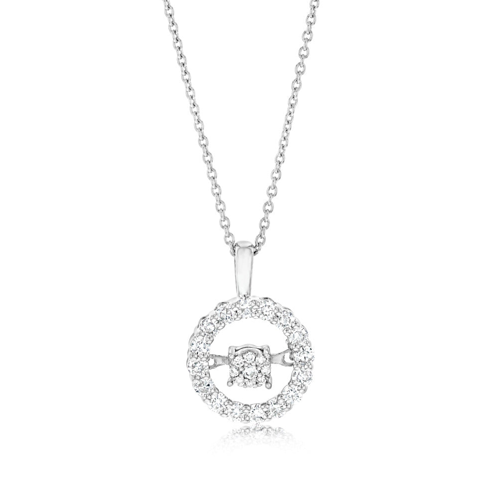 Luminesce Lab Grown 0.40 Carat Diamond Circle Pendant in Sterling Silver