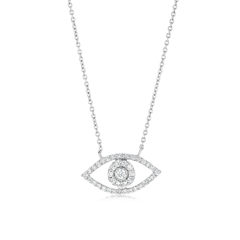 Luminesce Lab Grown 1/4 Carat Diamond Evil Eye Pendant in Sterling Silver