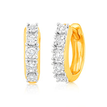 Load image into Gallery viewer, Luminesce Lab Grown Diamond Hoop Earrings in 9ct Yellow Gold