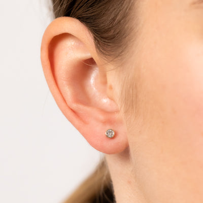 Luminesce Lab Grown 9ct Yellow Gold 1/6 Carat Diamond Bezel Set Earrings