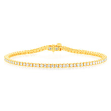 Load image into Gallery viewer, Luminesce Lab Grown 2 Carat Diamond Tennis Bracelet in 9ct Yellow Gold