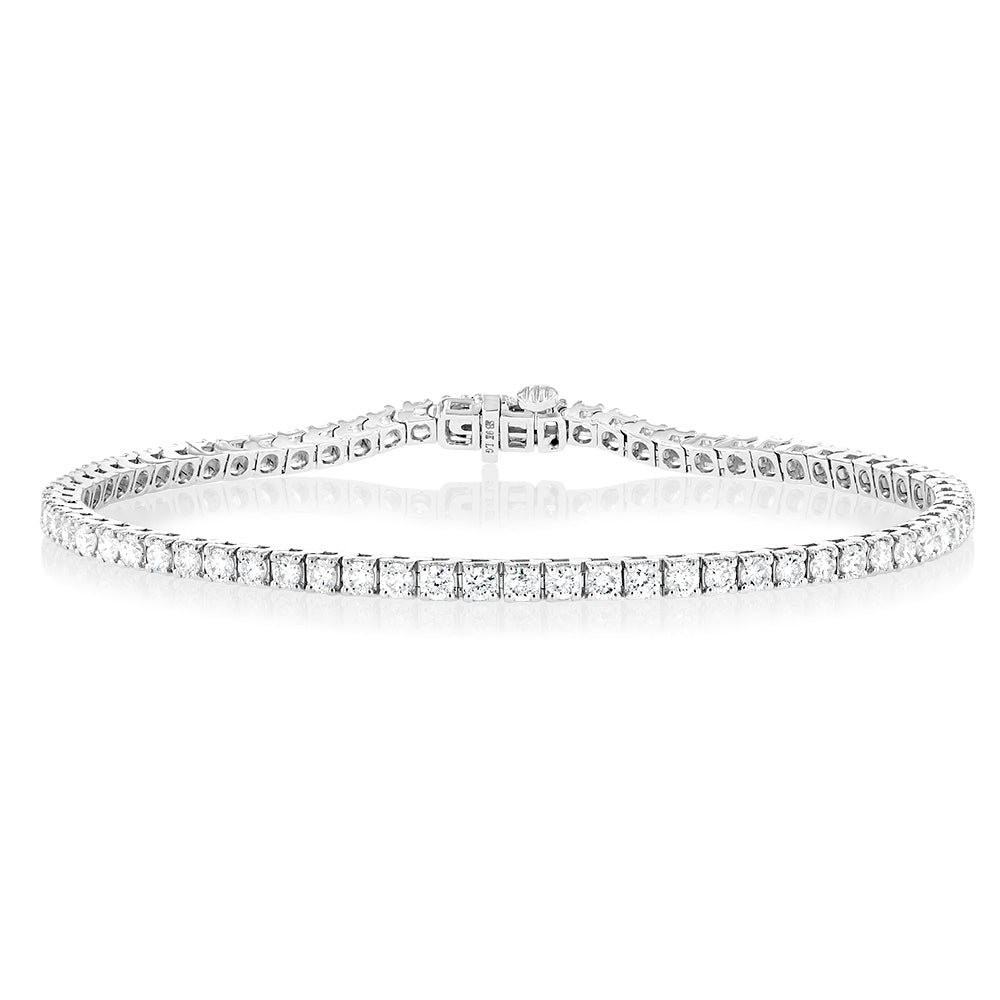 Luminesce Lab Grown 3 Carat Diamond Tennis Bracelet in 9ct White Gold