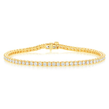 Load image into Gallery viewer, Luminesce Lab Grown 3 Carat Diamond Tennis Bracelet in 9ct Yellow Gold