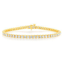 Load image into Gallery viewer, Luminesce Lab Grown 5 Carat Diamond Tennis Bracelet in 9ct Yellow Gold