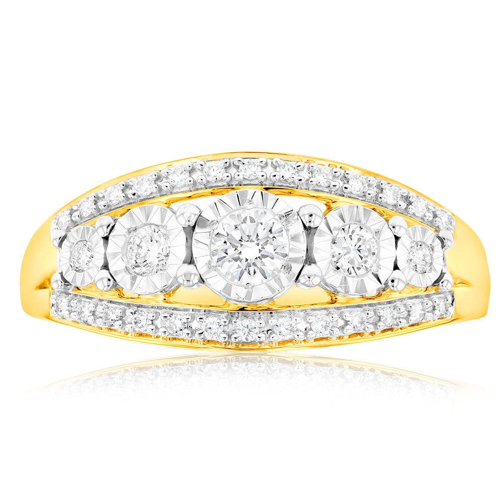 Luminesce Lab Grown 0.35 Carat Diamond Ring in 9ct Yellow Gold