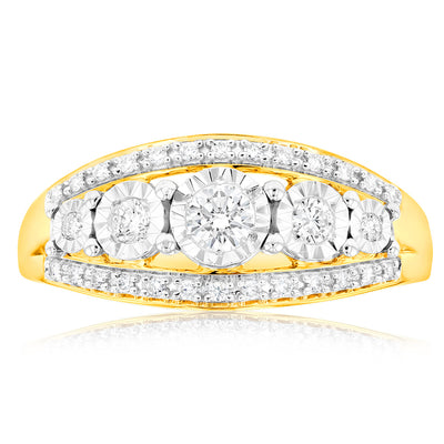 Luminesce Lab Grown 9ct Yellow Gold 1/3 Carat Diamond Ring