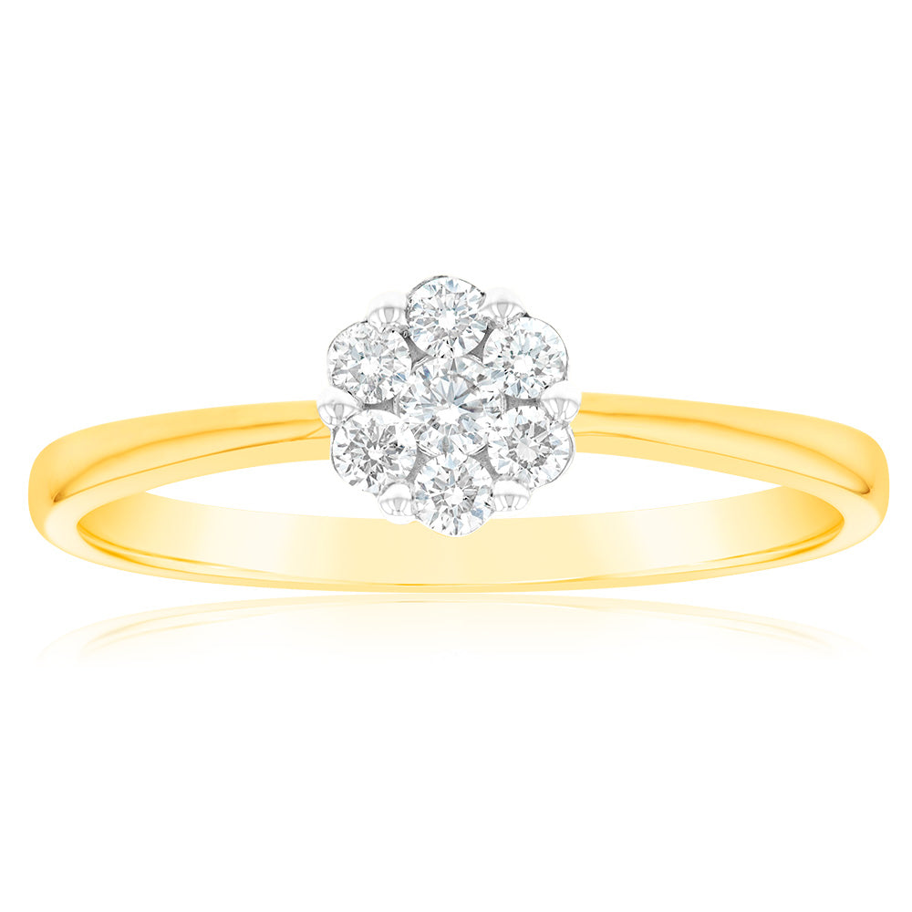 Luminesce Lab Grown 1/6 Carat Diamond Ring in 9ct Yellow Gold