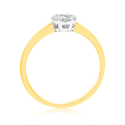 Luminesce Lab Grown 9ct Yellow Gold 1/6 Carat Diamond Solitaire Fancy Ring