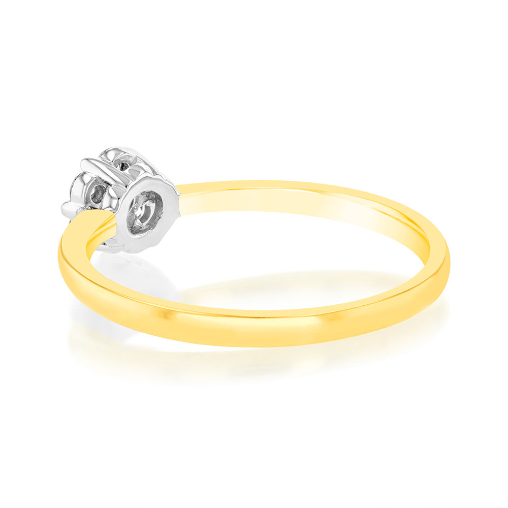 Luminesce Lab Grown 1/6 Carat Diamond Ring in 9ct Yellow Gold