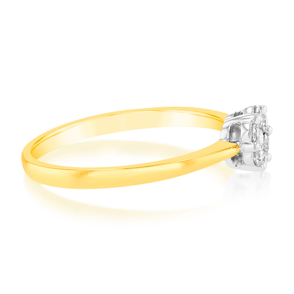 Luminesce Lab Grown 1/6 Carat Diamond Ring in 9ct Yellow Gold