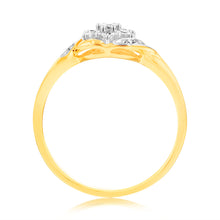 Load image into Gallery viewer, Luminesce Lab Grown 9ct Yellow Gold 15 Diamonds Dress Ring