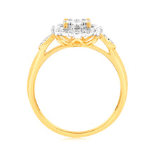 Load image into Gallery viewer, Luminesce Lab Grown 9ct Yellow Gold 10 Diamonds Oval Dress Ring