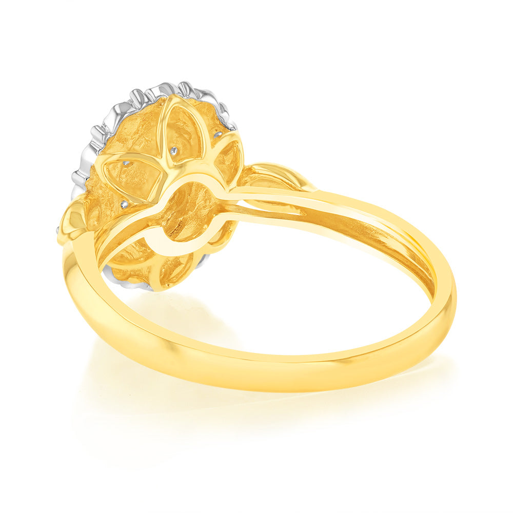 Luminesce Lab Grown Diamond Oval Ring in 9ct Yellow Gold