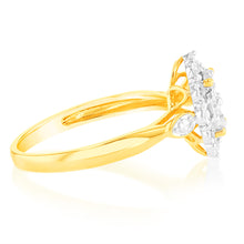 Load image into Gallery viewer, Luminesce Lab Grown 9ct Yellow Gold 10 Diamonds Oval Dress Ring