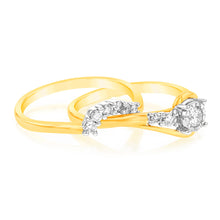 Load image into Gallery viewer, Luminesce Lab Grown 9ct Yellow Gold 1/3 Carat Diamond Bridal Set