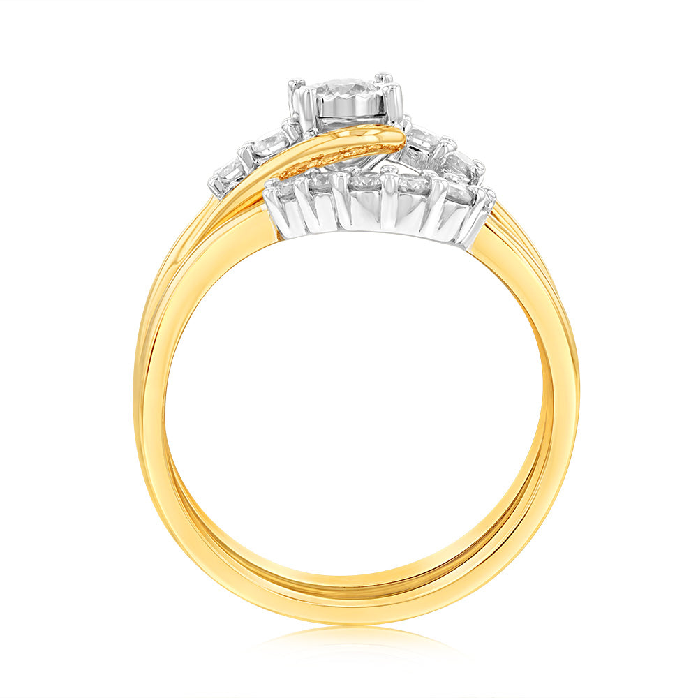 Luminesce Lab Grown 9ct Yellow Gold 1/3 Carat Diamond Bridal Set