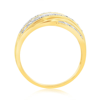 Luminesce Lab Grown Diamond 9ct Yellow Gold 1/10 Carat Diamond Ring