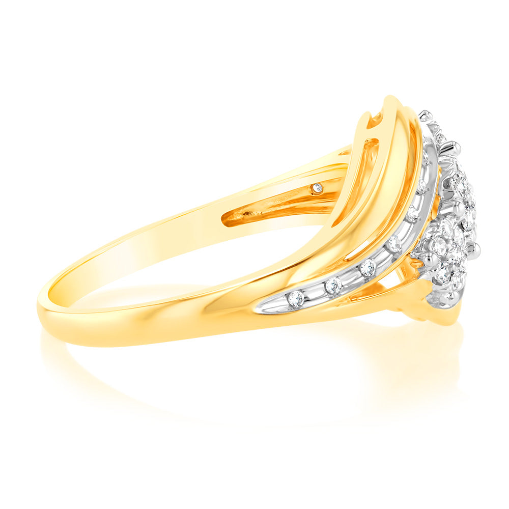 Luminesce Lab Grown 1/4 Carat Diamond Ring  in 9ct Yellow Gold