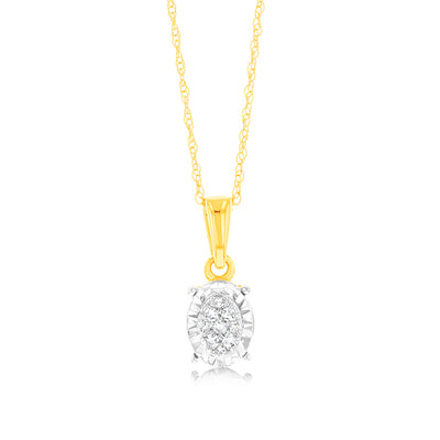 9ct Yellow Gold Luminesce Lab Grown Circle Pendant