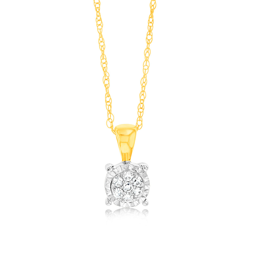 Luminesce Lab Grown Diamond 9ct Yellow Gold Claw Pendant