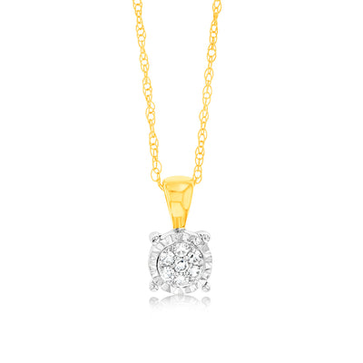 Luminesce Lab Grown Diamond 9ct Yellow Gold Claw Pendant