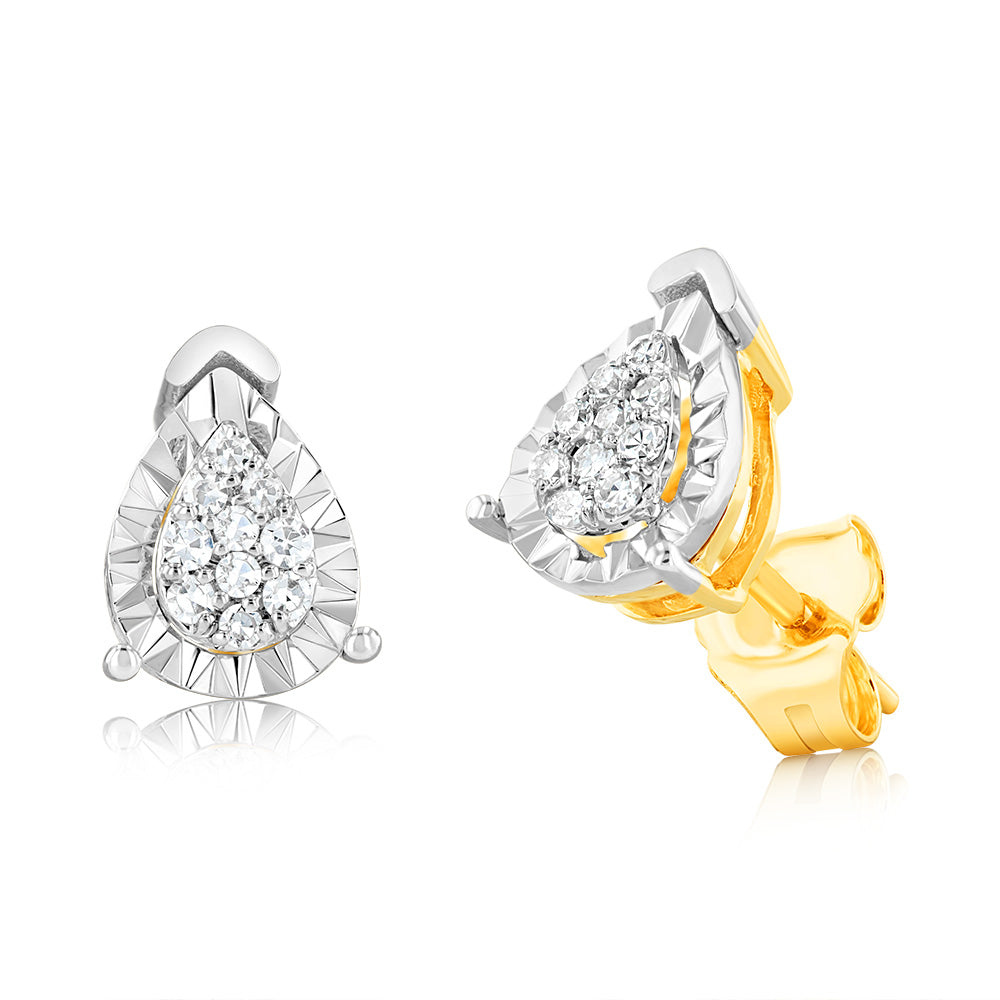 Luminesce Lab Grown 9ct Yellow Gold Diamond Stud Earrings